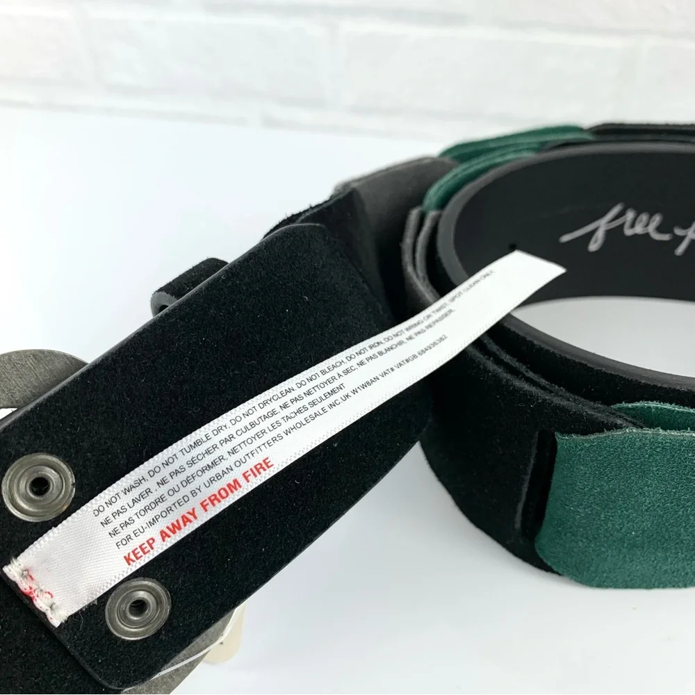 NEW! Free People Suede Link Joplin Belt Black/Noir Green Size S/M $48